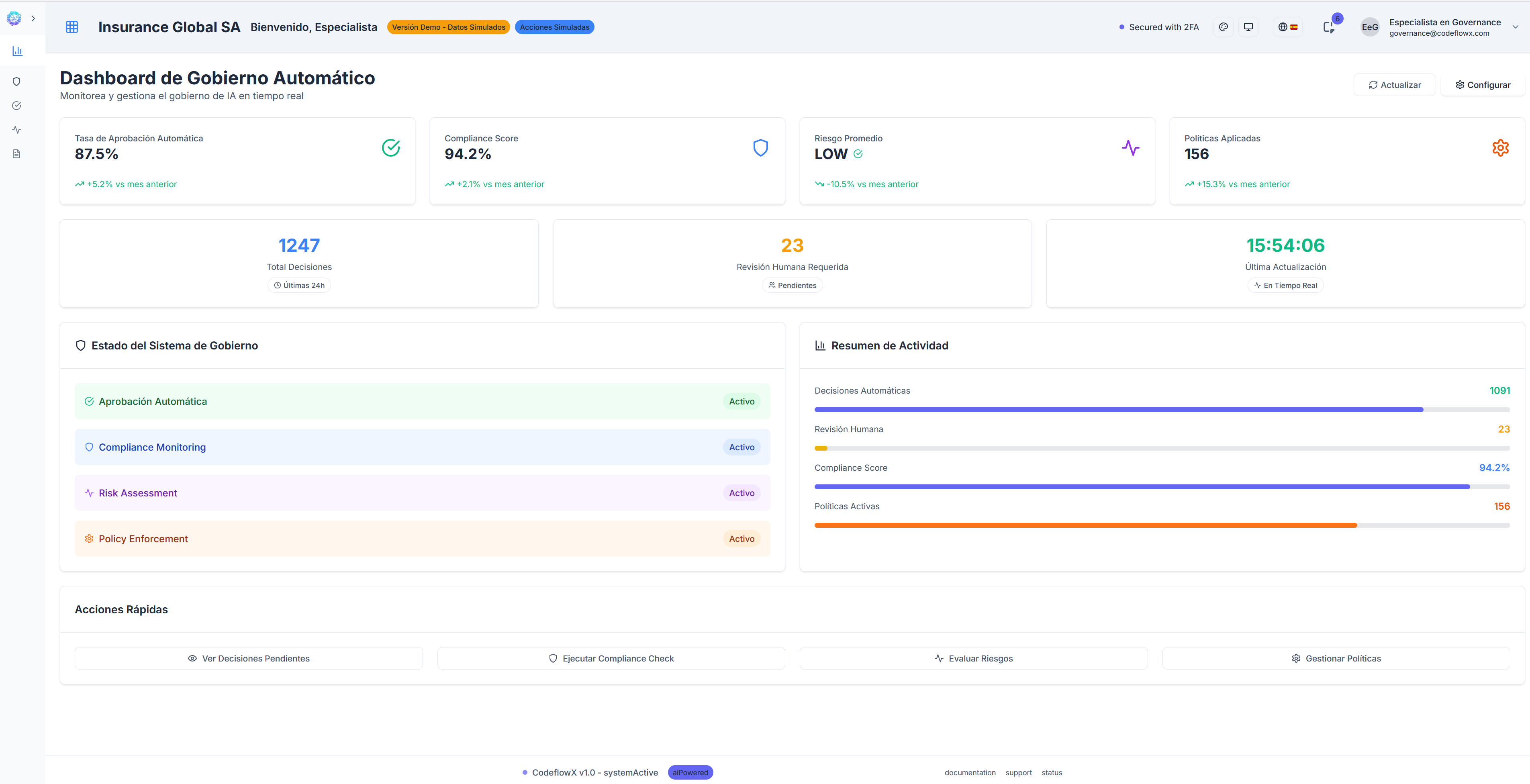 CodeflowX Govern Dashboard